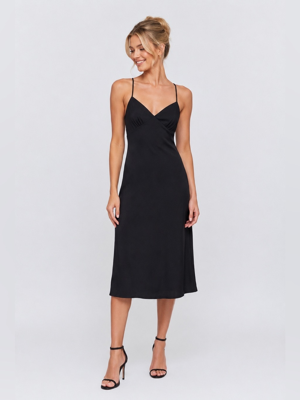 Nwt Madewell The Layton Midi Slip Dress True Black Size 0
